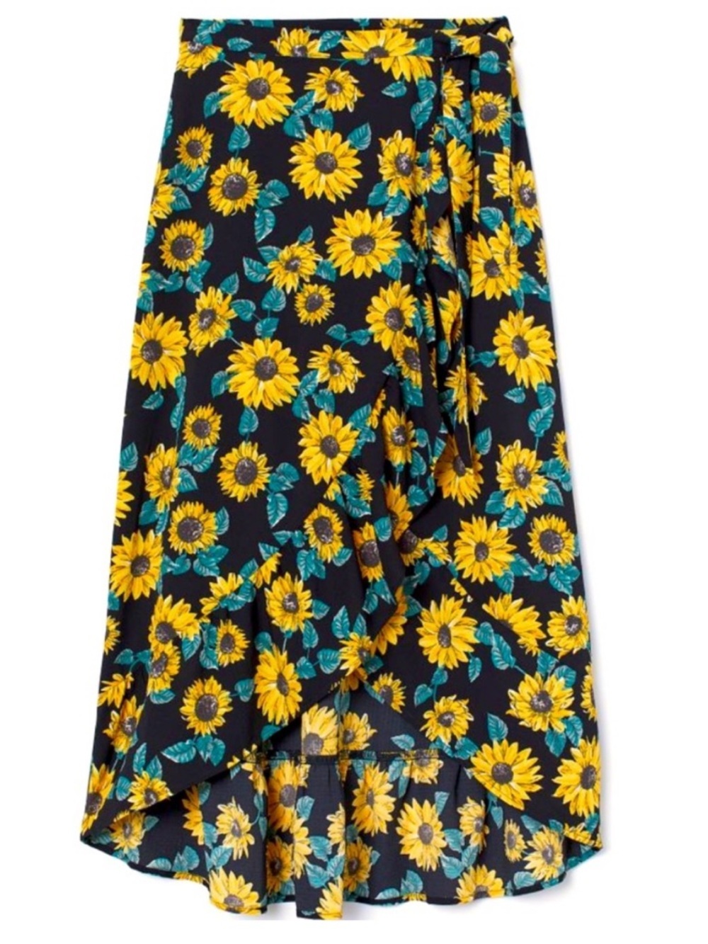 H&M sunflower skirt Wrap Sunflower Print casual natural fairy boho cottagecore